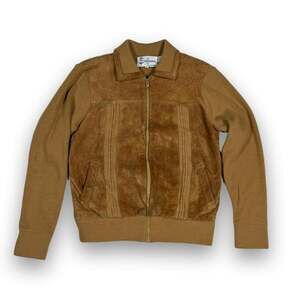 VINTAGE 70S BUFFUMS CALIFORNIA SUEDE KNIT BOMBER JACKET Size M